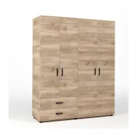 KIT ARMADIO 4 ANTE + 2 CASSETTI 160X52X205 CM ROVERE M. K358