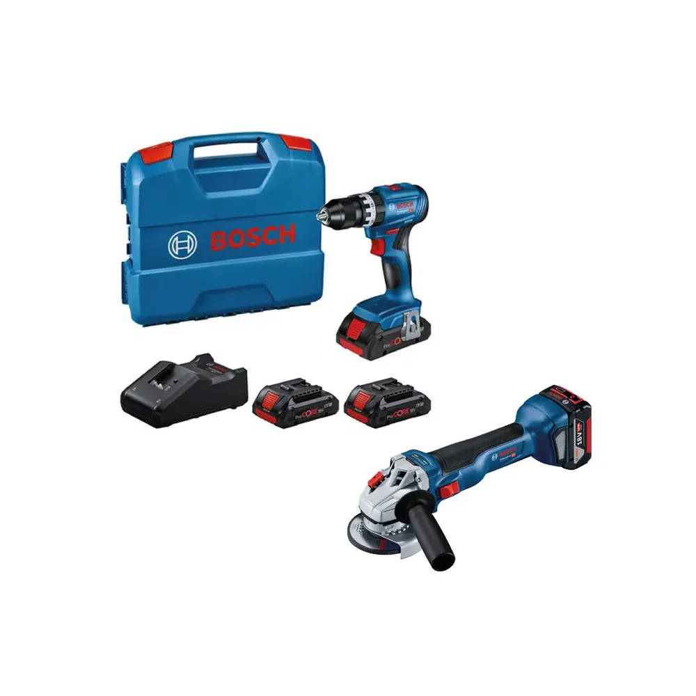 BOSCH-B SET 18V TRAPANO+SMERIG.+3 BATT.4 BOSCH-B SET 18V TRAPANO+SMERIG.+3 BATT.4