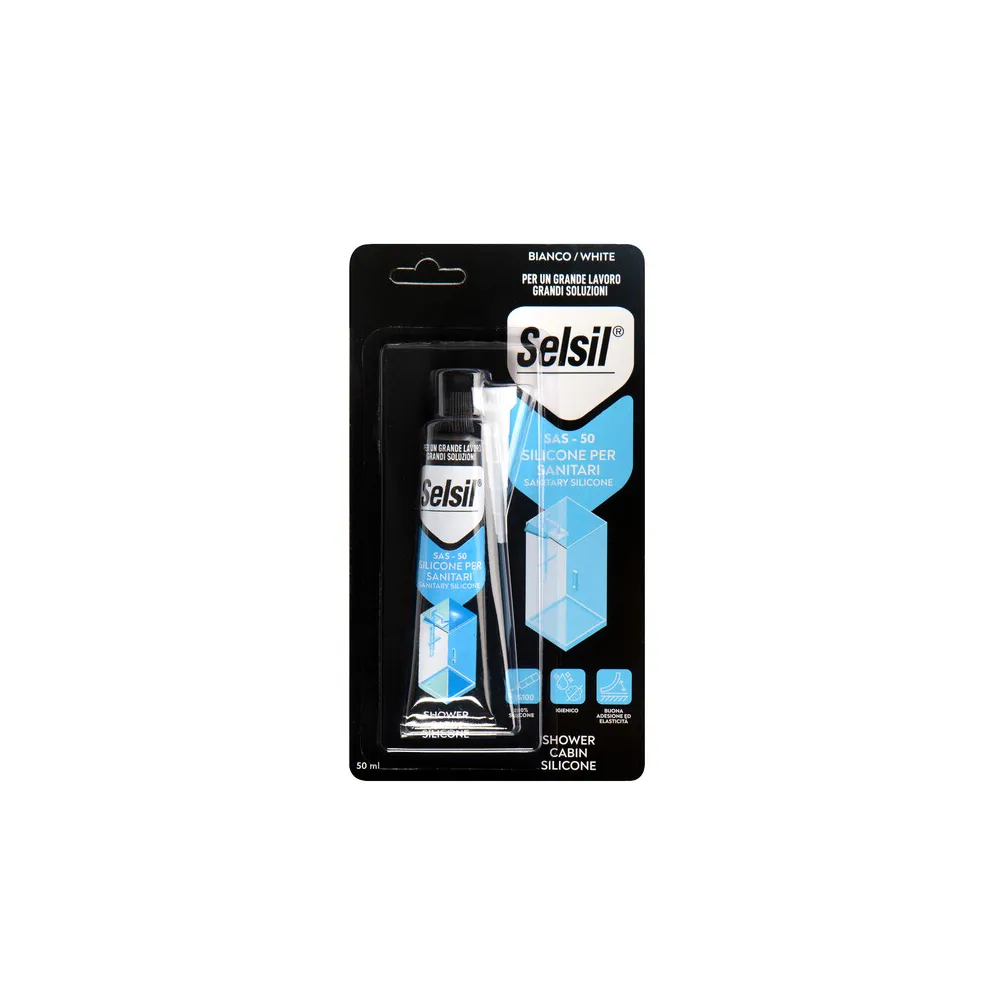 SELSIL SILICONE ACETICO P/SANITARI BIANCO 50 ML (12 SELSIL SILICONE ACETICO P/SANITARI BIANCO 50 ML (12