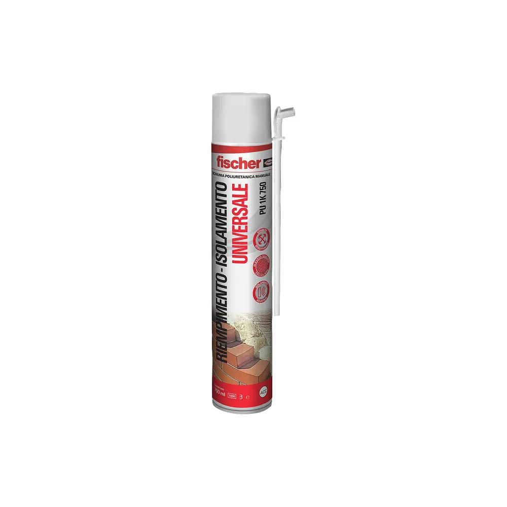 FISCHER SCHIUMA POLIURETANICA UNIV. MAN. 750 ML PU 1K (12 FISCHER SCHIUMA POLIURETANICA UNIV. MAN. 750 ML PU 1K (12