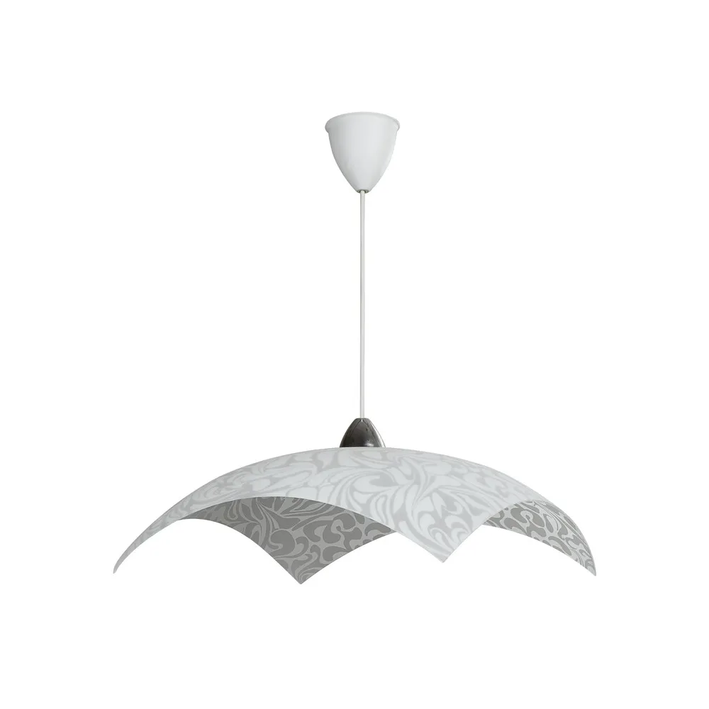 LAMPADA SOSP DANIEL 50X50 1XE27 VETRO LASTRA BIANCO