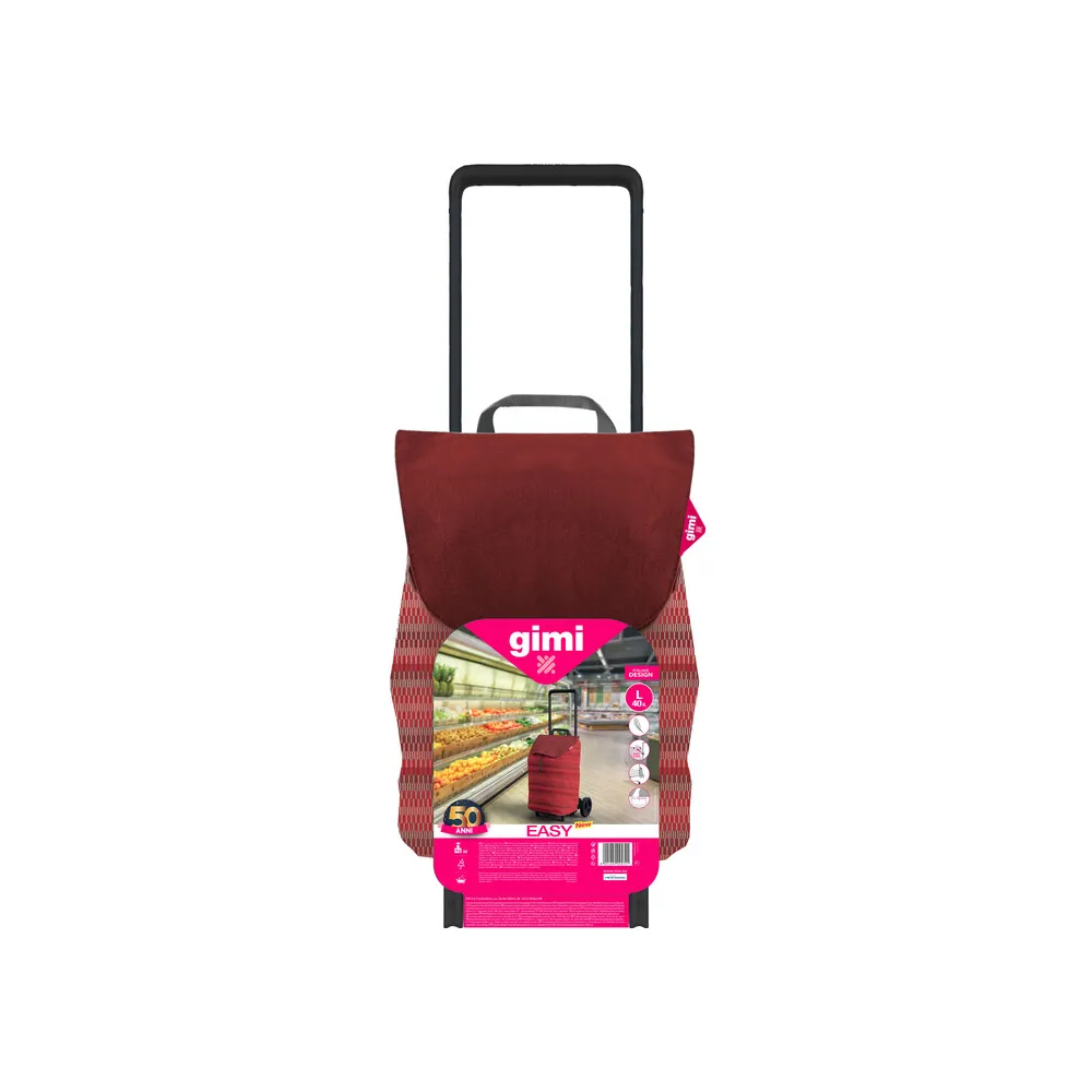 GIMI CARRELLO SPESA EASY 40 L ROSSO