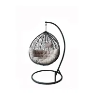 C POLTRONA SOSPESA ACCIAIO E POLYRATTAN 195X105CM LUNA