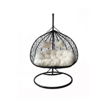 C POLTRONA SOSPESA ACCIAIO E POLYRATTAN 200X120CM NUVOLA