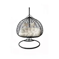 C POLTRONA SOSPESA ACCIAIO E POLYRATTAN 200X120CM NUVOLA