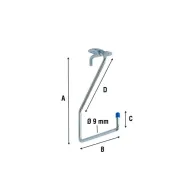GANCIO ZINCATO 4100 A FORMA L DA SOFFITTO 150 MM (10
