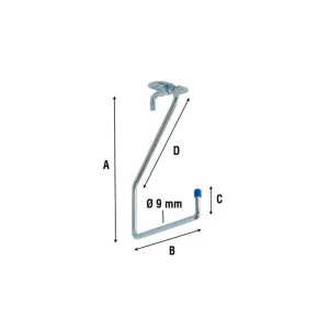 GANCIO ZINCATO 4100 A FORMA L DA SOFFITTO 150 MM (10