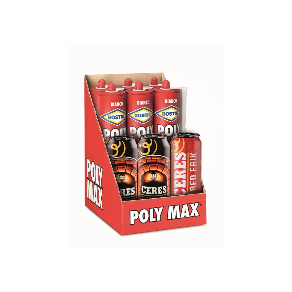 BOSTIK EXPO POLYMAX ORIGINAL 6 CARTUCCE+3 BIRRE BOSTIK EXPO POLYMAX ORIGINAL 6 CARTUCCE+3 BIRRE