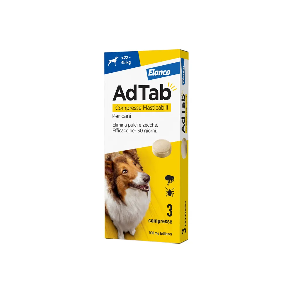 ADTAB COMPRESSE MASTICABILI P/CANI 22 - 45 KG ADTAB COMPRESSE MASTICABILI P/CANI 22 - 45 KG