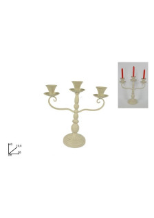BEIGE IRON CANDLESTICK WITH...