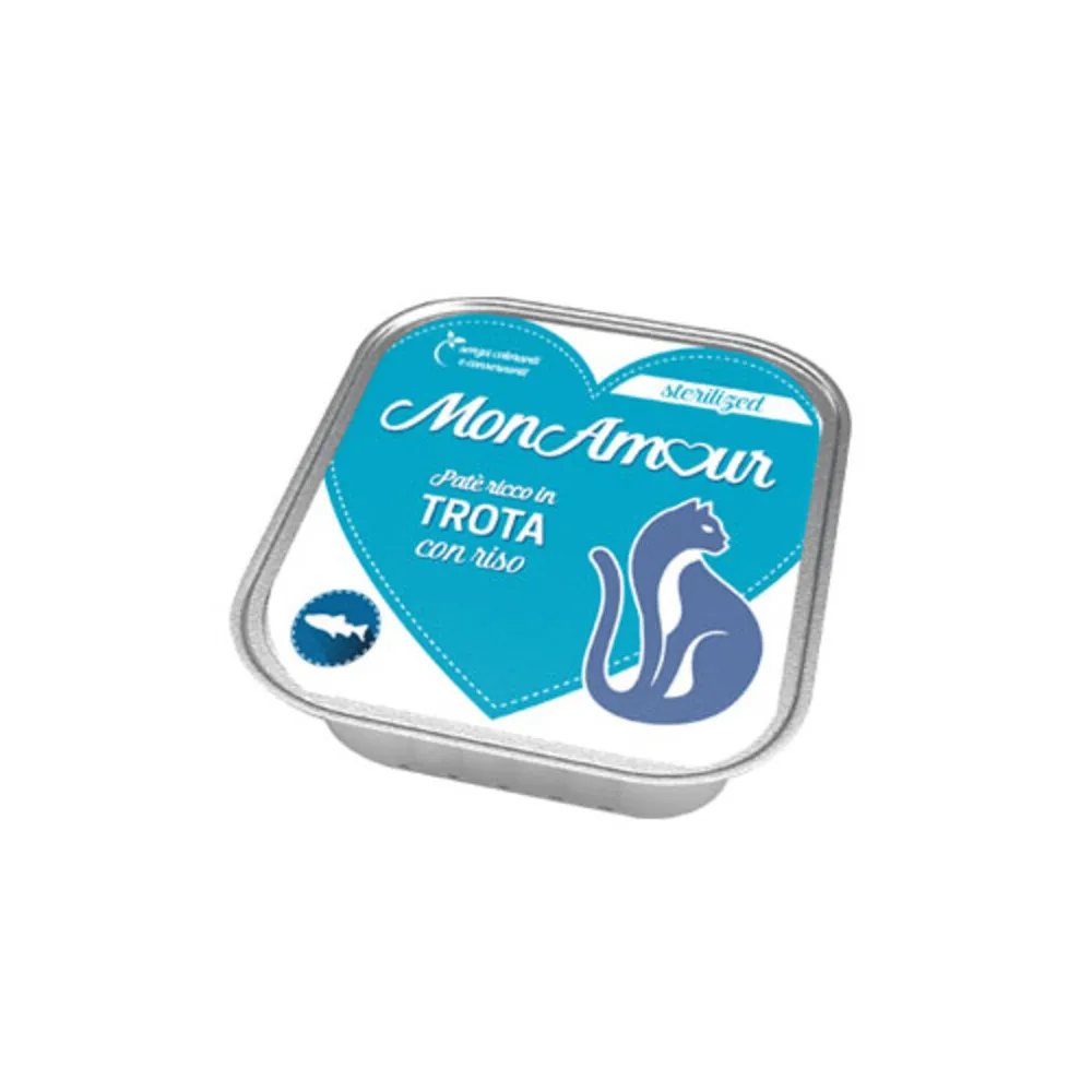 CIBO GATTO MONAMOUR 100 G STERILIZED PATE TROTA NEW (34