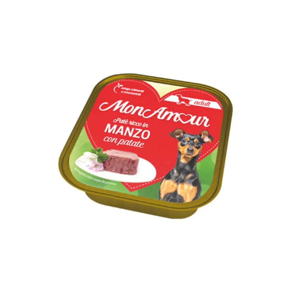 CIBO CANE MONAMOUR 150 G MANZO E PAPATE (22
