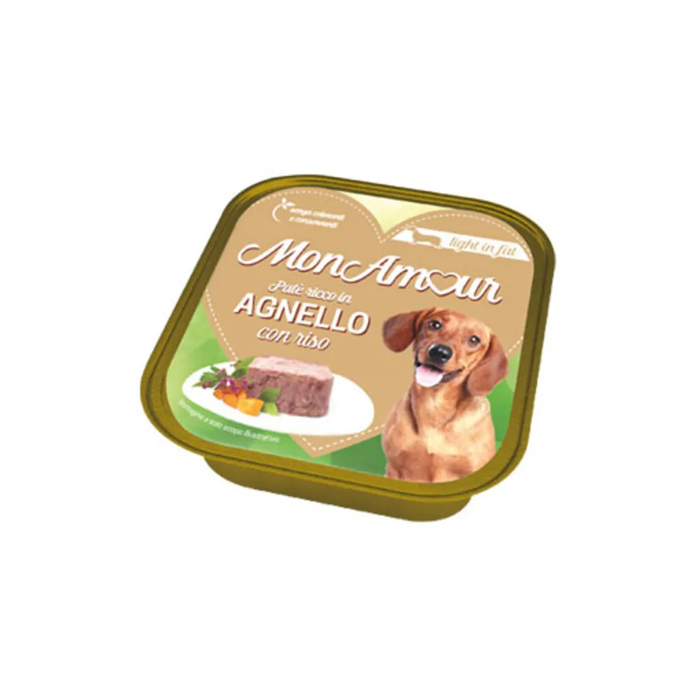 CIBO CANE MONAMOUR 150 G LIGHT AGNELLO E RISO (22