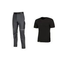 WORKWEAR KIT T-SHIRT+ PANTAL BLACK/GREY TG  XL