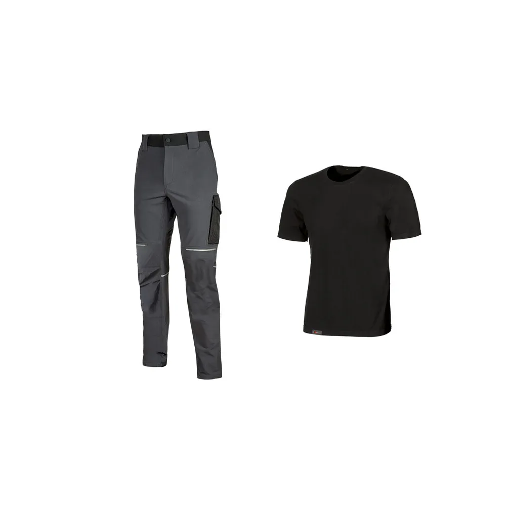 WORKWEAR KIT T-SHIRT+ PANTAL BLACK/GREY TG XXL WORKWEAR KIT T-SHIRT+ PANTAL BLACK/GREY TG XXL