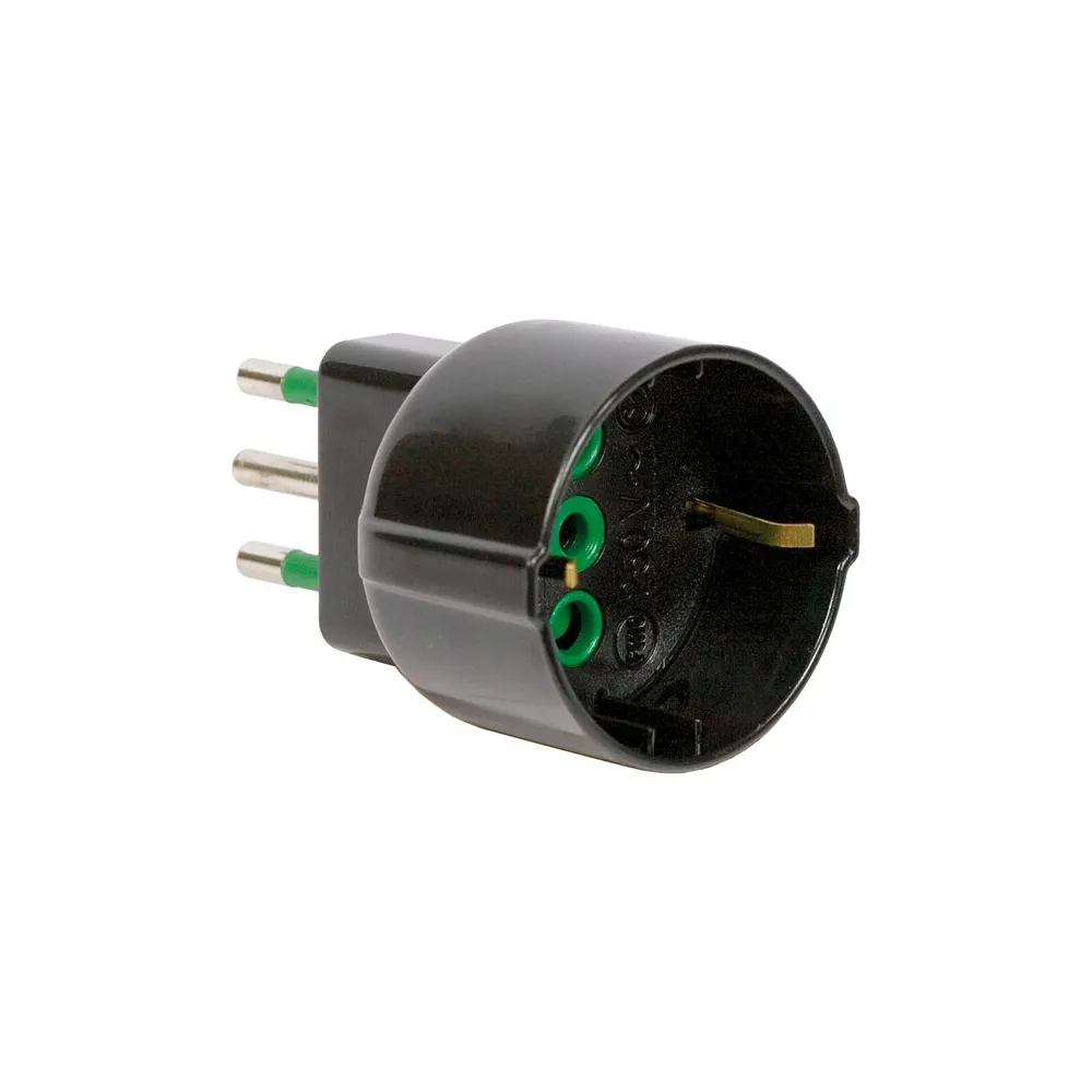 FME 82.121 ADATTATORE 10A 2P+T SCHUKO NERO