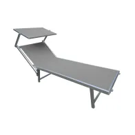 LETTINO IN ALLUMINIO/ACCIAIO C/PARASOLE GRIGIO