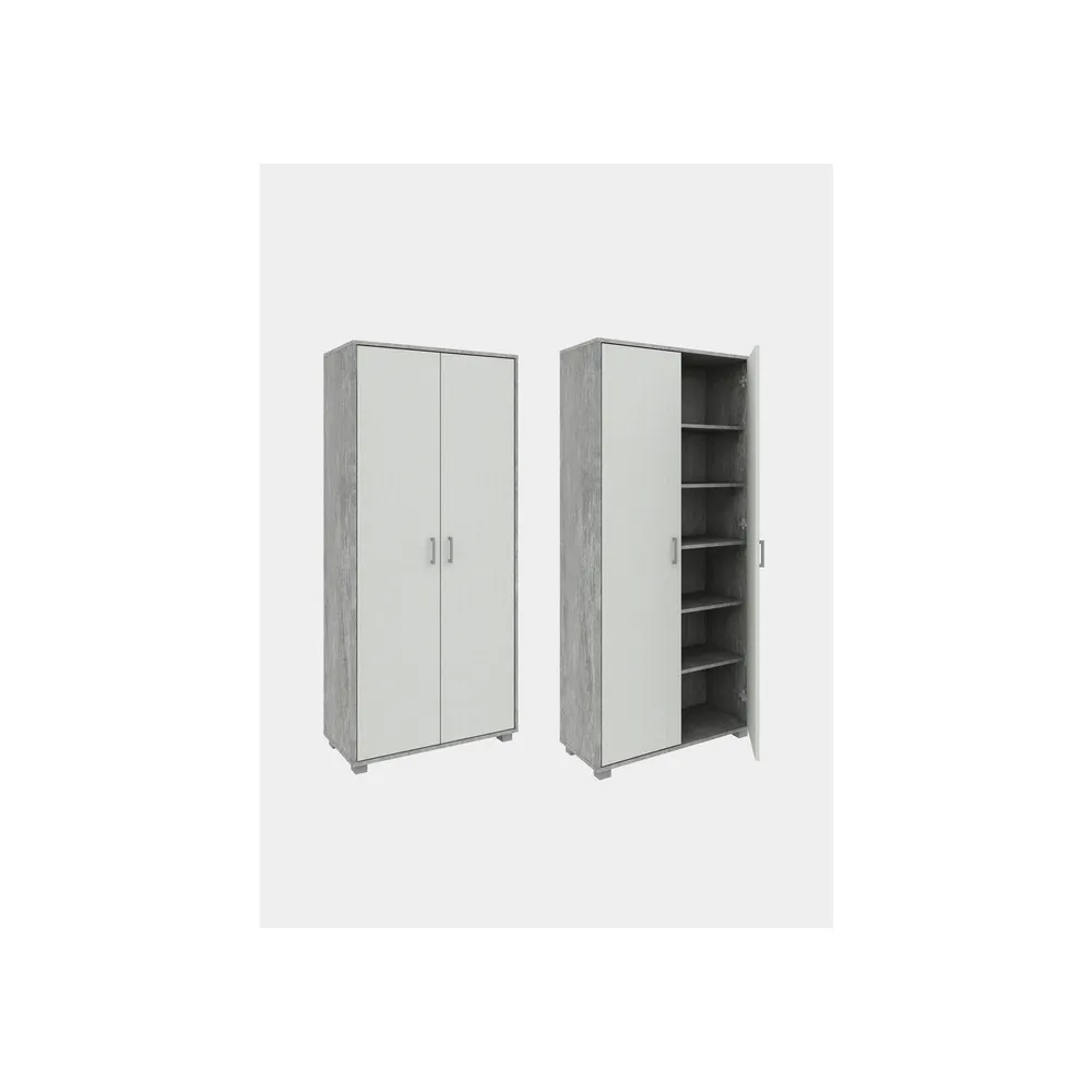 MOBILE ALTO 2A MULTIUSO 170X78X35 CM CEMENTO/BIANCO
