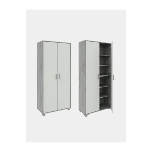 MOBILE ALTO 2A MULTIUSO 170X78X35 CM CEMENTO/BIANCO