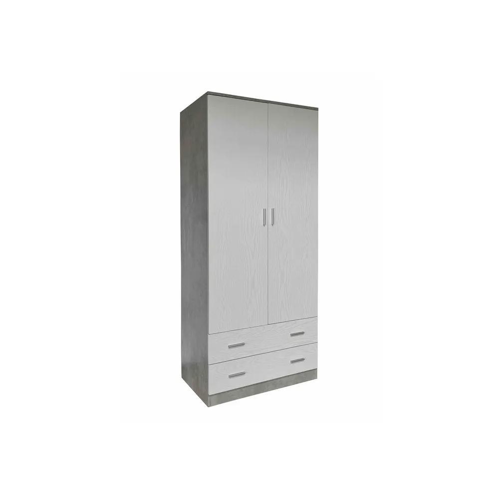ARMADIO SPACE 2+2C CEMENTO/BIANCO F.CM 80X52X190