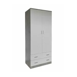 ARMADIO SPACE 2+2C CEMENTO/BIANCO F.CM 80X52X190