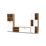 PARETE ATTREZZATA JOY CM 240X35X137 ROVERE GOLD/BI