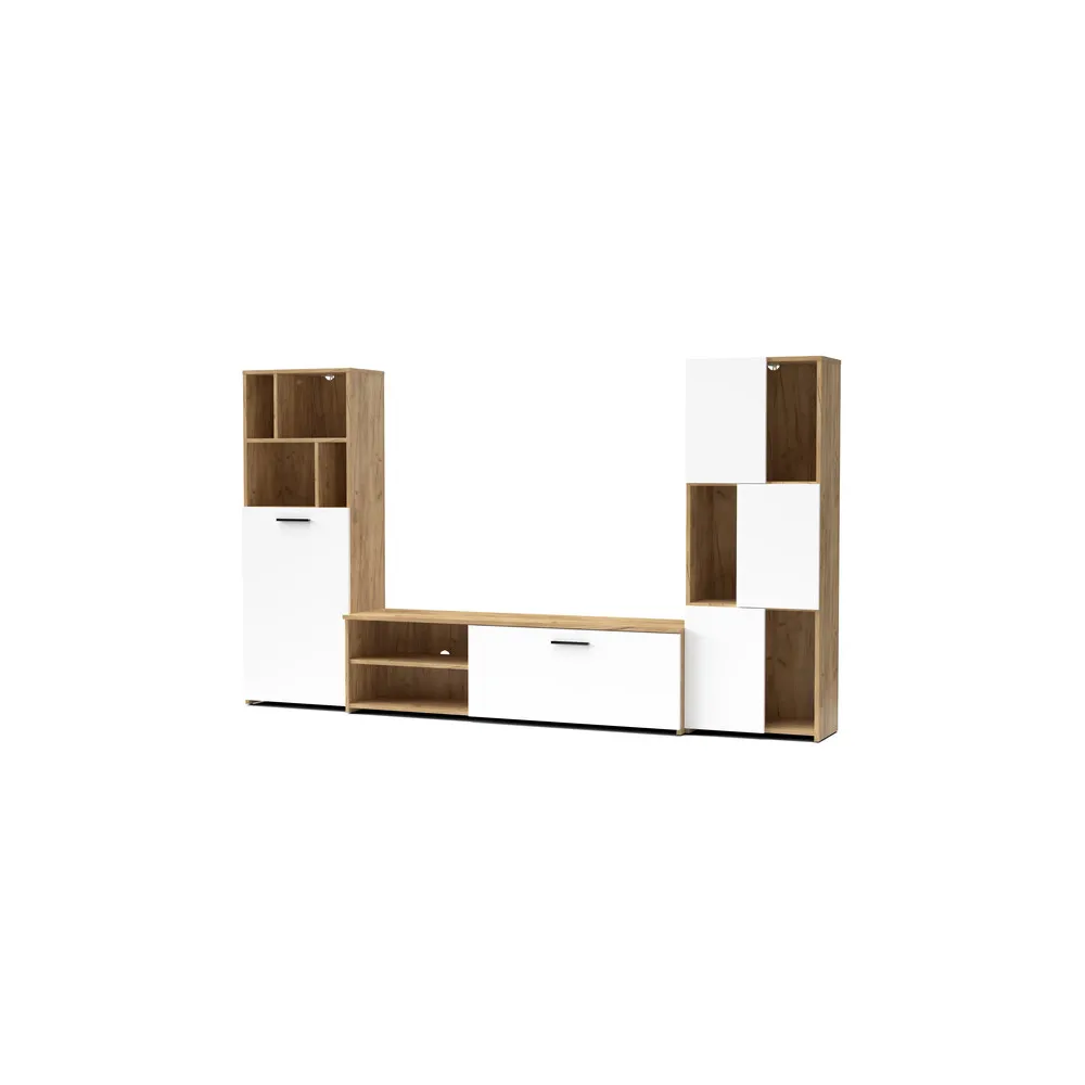 PARETE ATTREZZATA JOY CM 240X35X137 ROVERE GOLD/BI