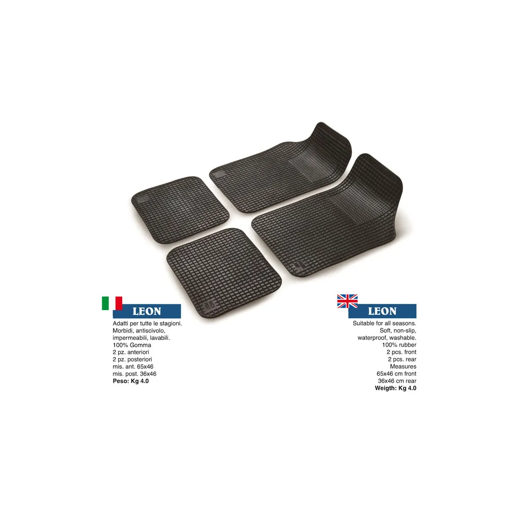 SET TAPPETO AUTO IN GOMMA POLAR 4 PEZZI SET TAPPETO AUTO IN GOMMA POLAR 4 PEZZI