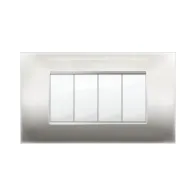 PLACCA MIVIDA PLANA ACCIAIO SATINATO 4P