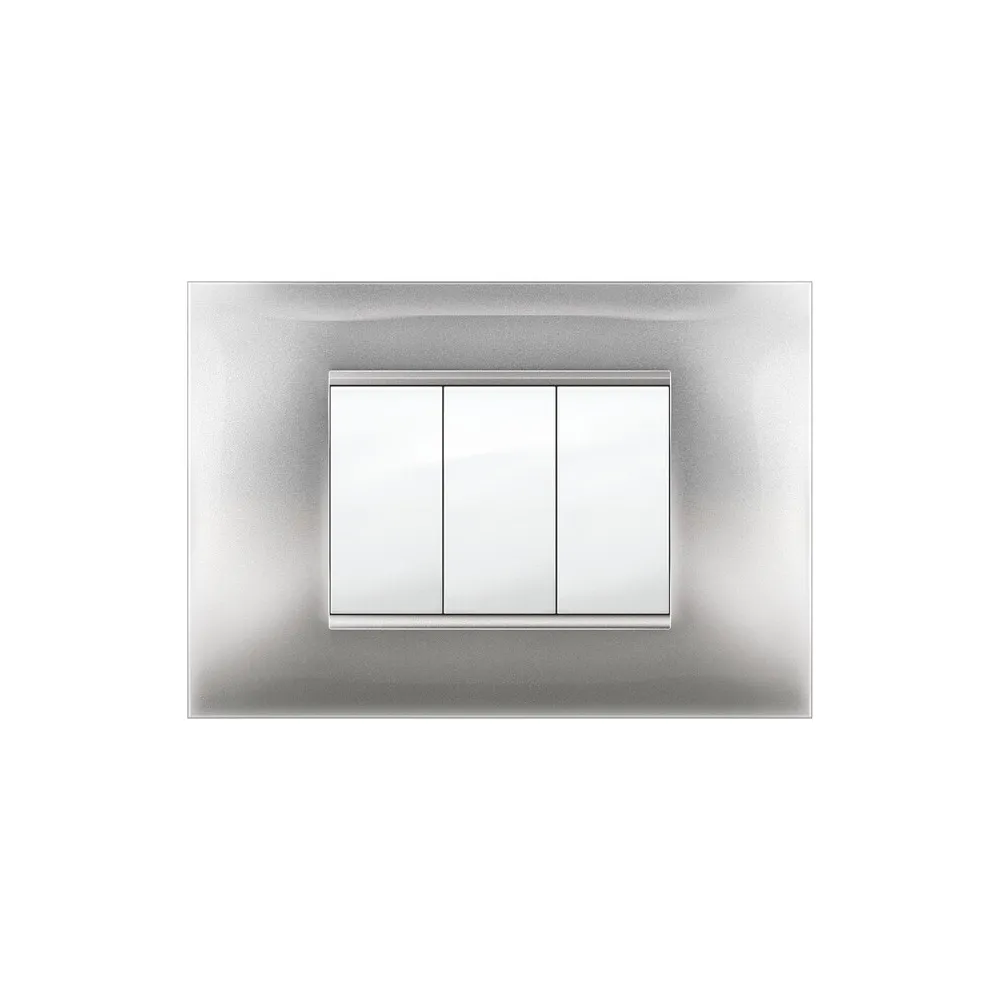 PLACCA MIVIDA PLANA ALLUMINIO CHIARO 3P (10