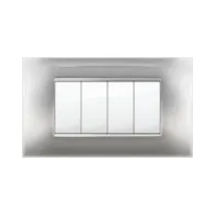 PLACCA MIVIDA PLANA ALLUMINIO CHIARO 4P