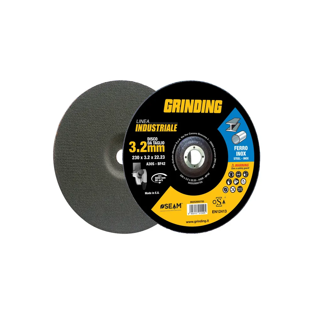 GRINDING INDUSTRIALE DISCO FERRO DEPRESSO 230X3