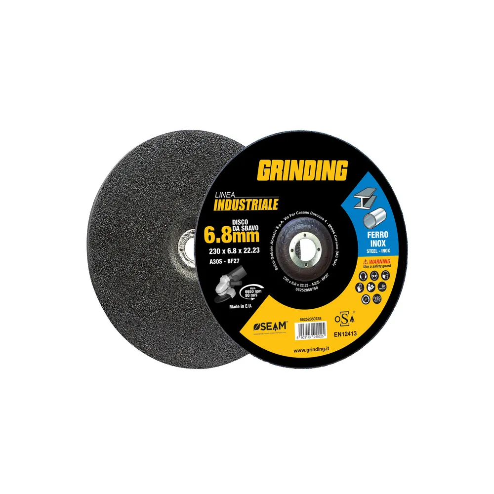 GRINDING INDUSTRIALE DISCO SBAVO FERRO 230X6