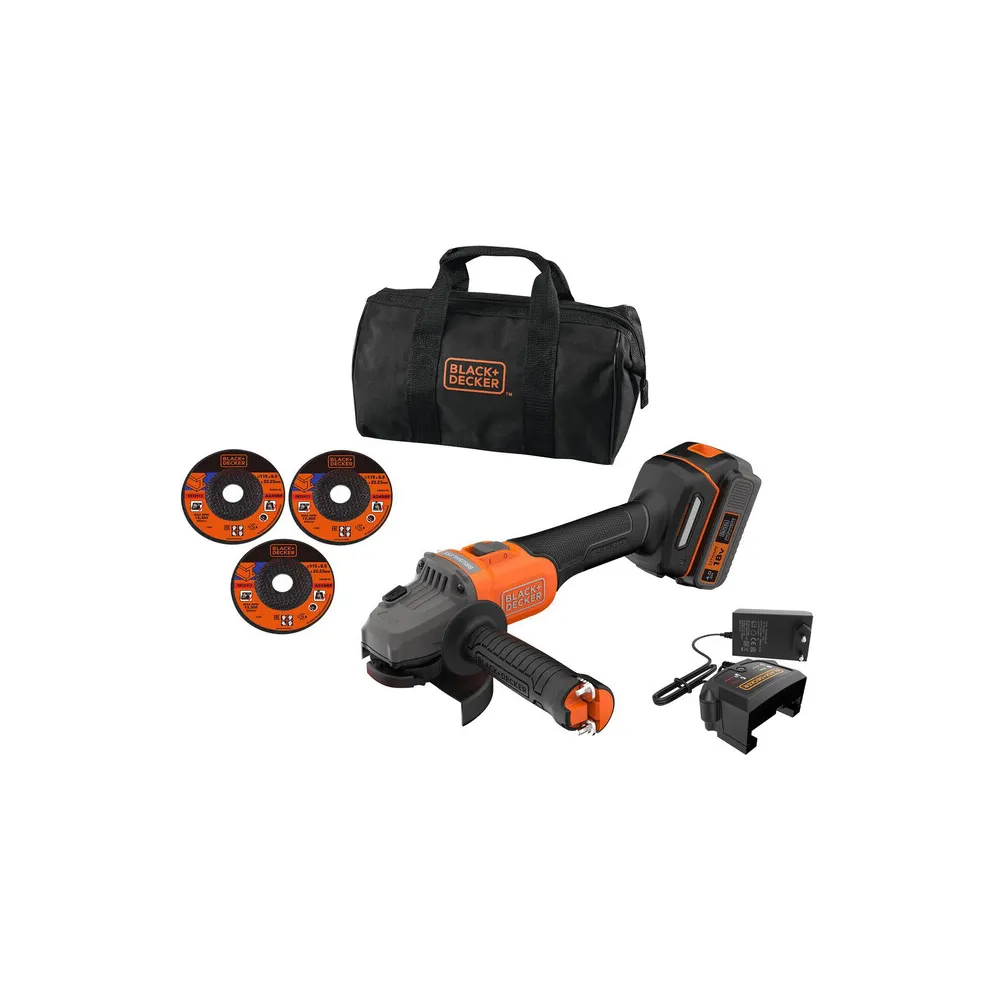 B+D SMERIGLIATRICE BRUSH BCG6L8F1S-QW 18V + DISCHI