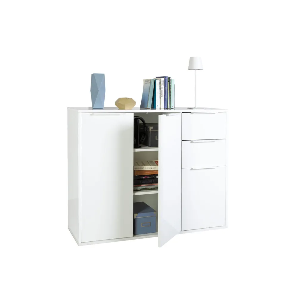MOBILE 3A+2C CM 106X35X87H BIANCO/BIANCO LUC. MOBILE 3A+2C CM 106X35X87H BIANCO/BIANCO LUC.