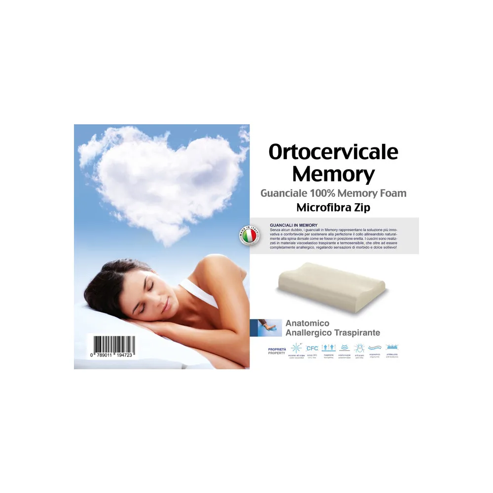 GUANCIALE MEMORY FOAM ORTOCERVICALE ONDA H.11/13