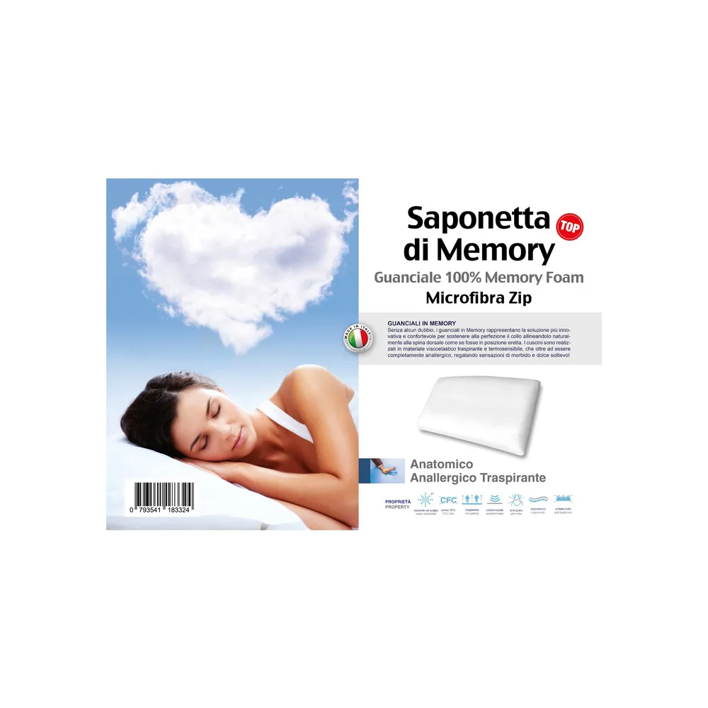 GUANCIALE MEMORY FOAM SAPONETTA H.15