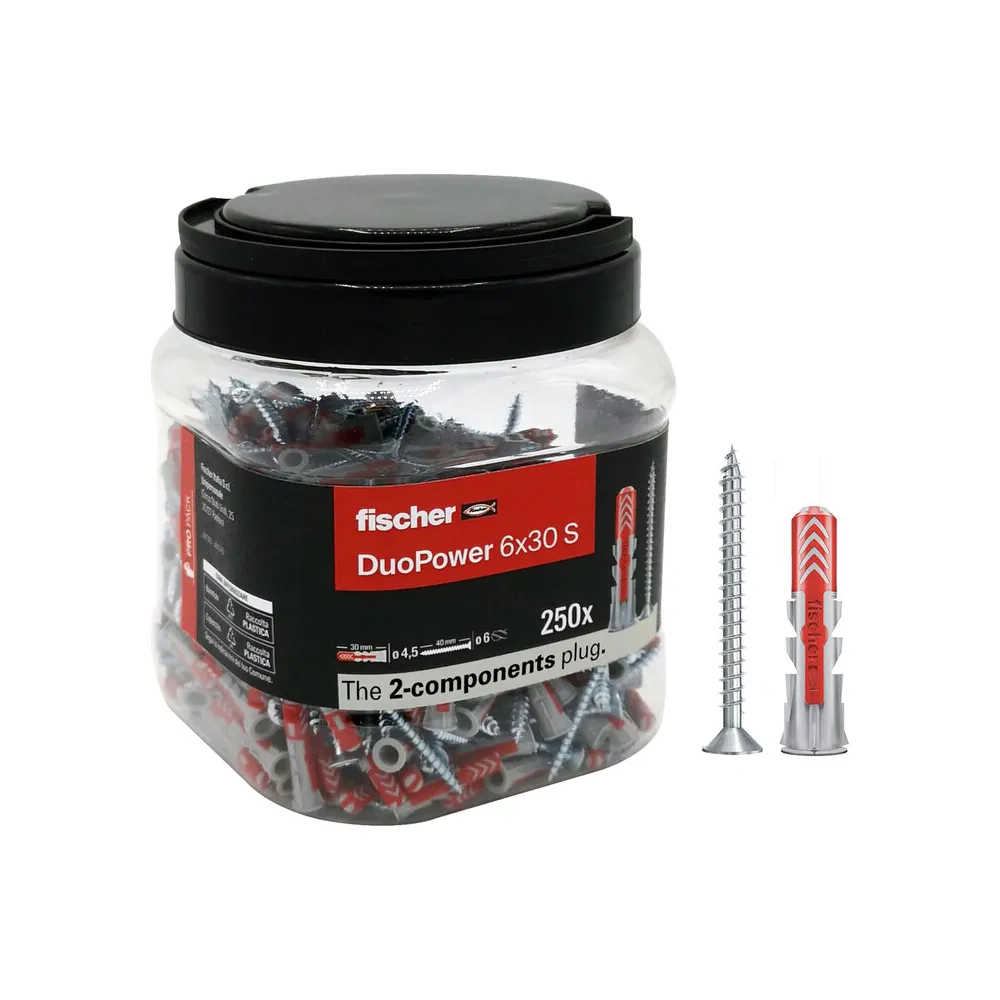 FISCHER TASSELLO DUOPOWER S 6X30 PROPACK 250 PZ FISCHER TASSELLO DUOPOWER S 6X30 PROPACK 250 PZ