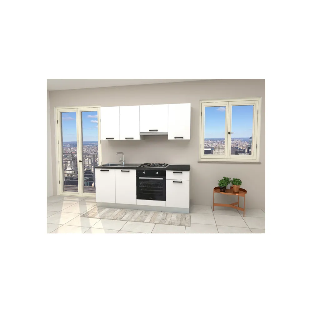 CUCINA SILVIA 195 BIANCO TOP ANTRACITE NON FORATO