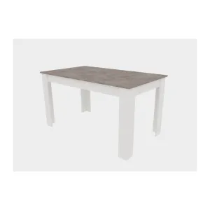 TAVOLO FISSO 138X80XH75CM CEMENTO/BIANCO