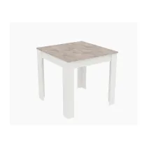 TAVOLO FISSO 110X80XH75CM CEMENTO/BIANCO