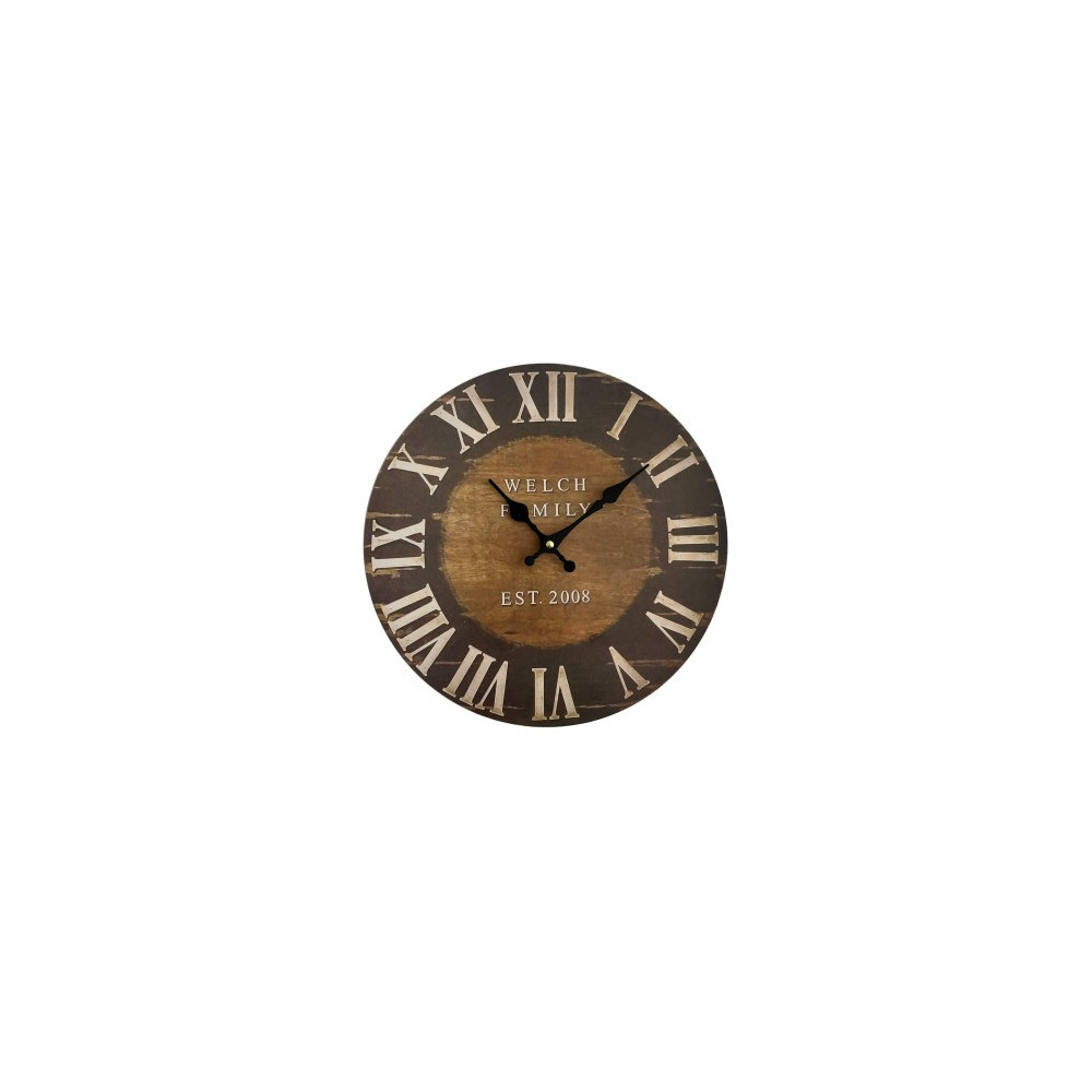 "CAMEDRIO" ROUND WOODEN CLOCK IN INDUSTRIAL AND VINTAGE STYLE Ø 33.8CM AND D.4CM