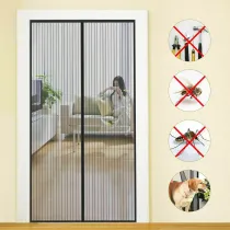 ZANZARIERA IN POLIESTERE PER PORTE CON MAGNETI cm 120 x 250 - col. grigio