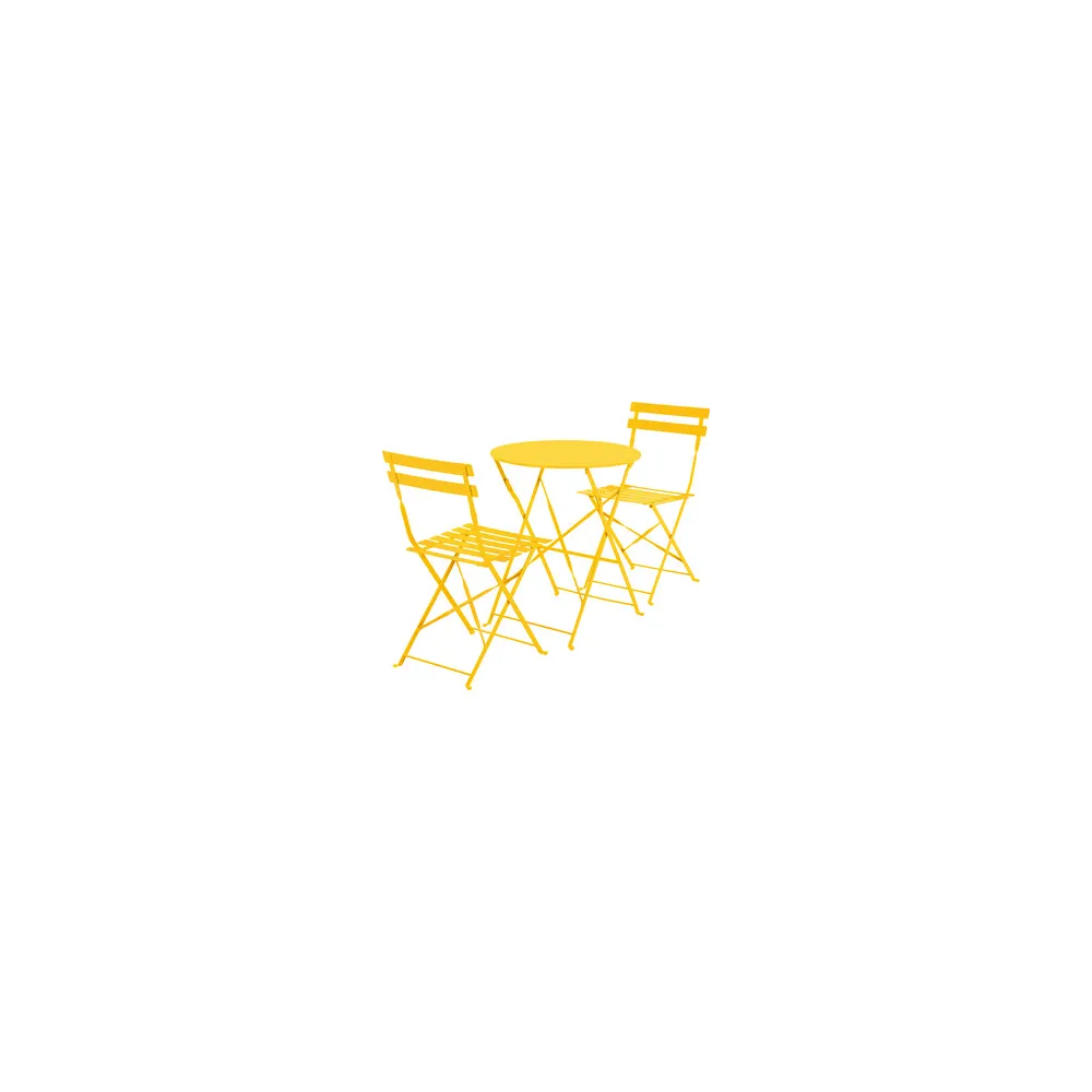 C SET BISTROT MARSIGLIA TAVOLO E 2 SEDIE GIALLO