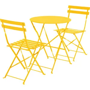 C SET BISTROT MARSIGLIA TAVOLO E 2 SEDIE GIALLO