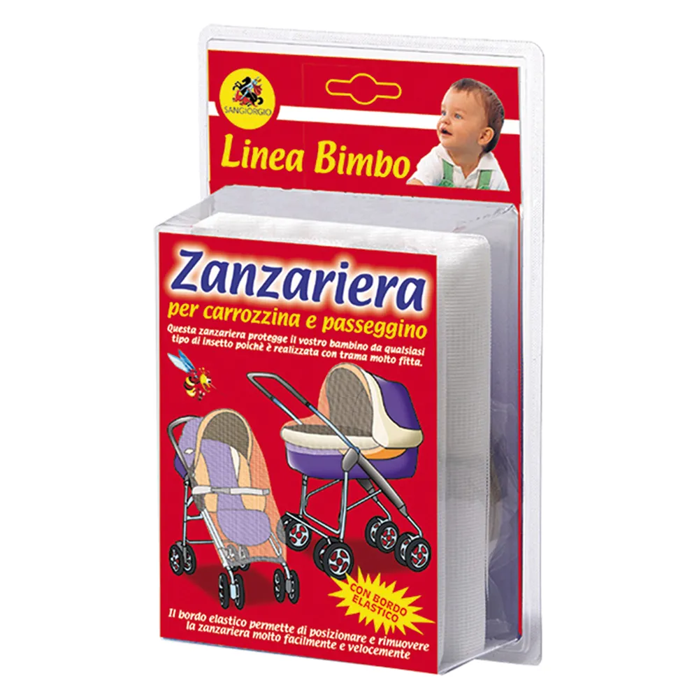 ZANZARIERA IN POLIESTERE PER CARROZZINA cm 150 x 130 - col. bianco ZANZARIERA IN POLIESTERE PER CARROZZINA cm 150 x 130 - col. bianco