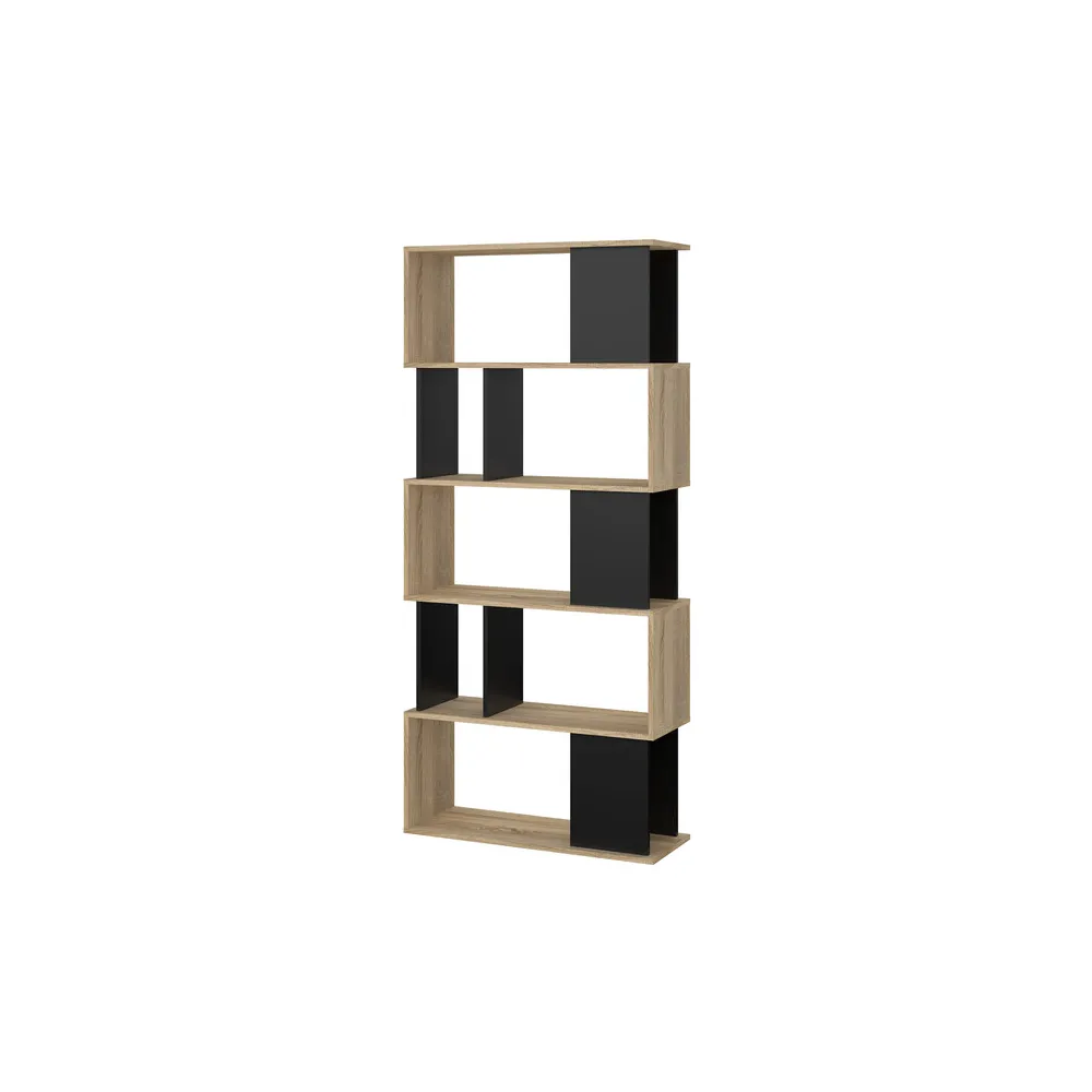 KIT LIBRERIA MAZE 80X29X173 QUERCIA/NERO