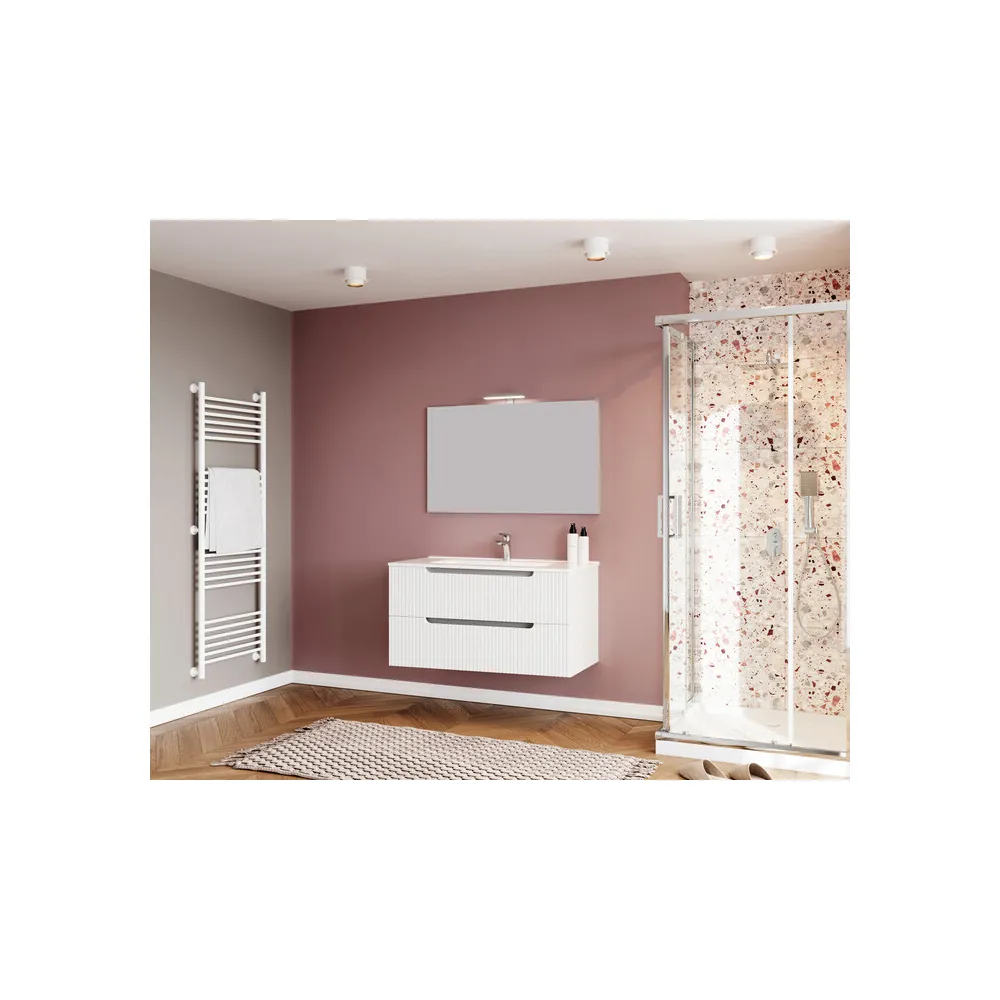 MOBILE BAGNO IBIZA 100 SOSPESO 2 CASSETTI BIANCO