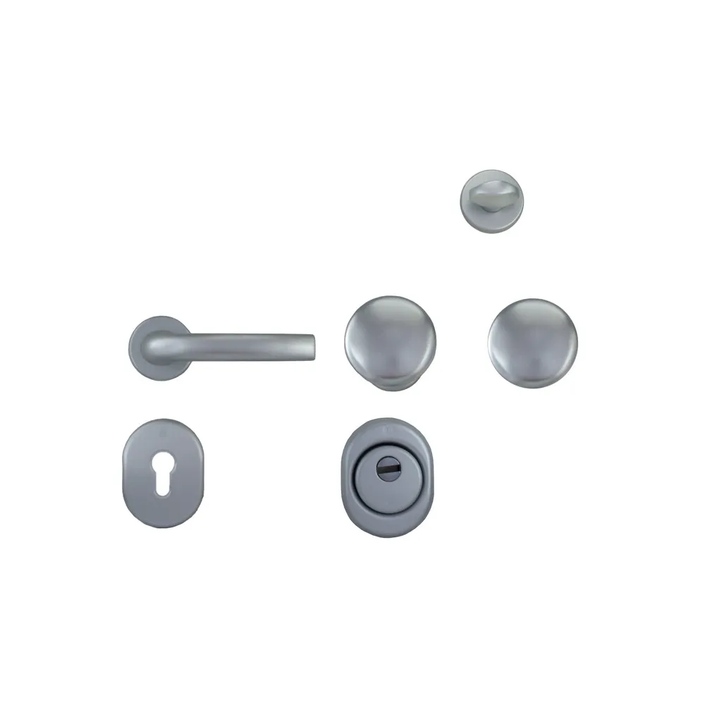C KIT ACCESSORI INOX P/PORTA BLINDATA CILINDRO EUROPEO