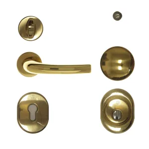 C KIT ACCESSORI OTTONE P/PORTA BLINDATA CILINDRO EUROPEO